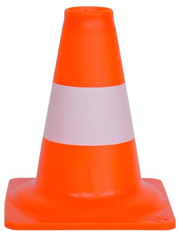 colorline Verkeerskegel PVC oranje / wit - 20 cm